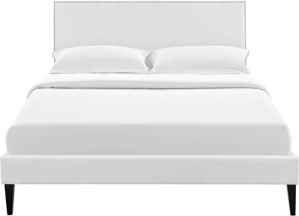 beige platform bed king Modway Furniture Beds White