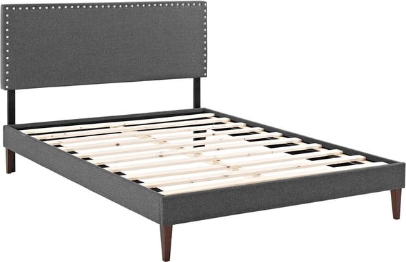 fabric bed frame full Modway Furniture Beds Gray