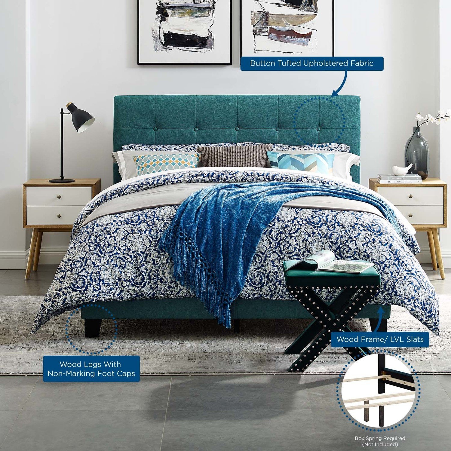 twin box spring price Modway Furniture Beds Teal