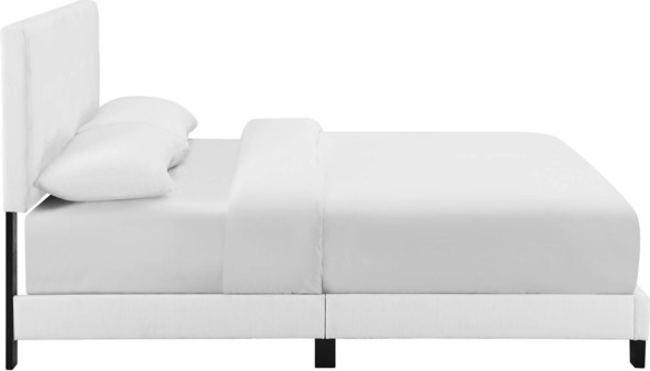 low queen bed frame with storage Modway Furniture Beds White