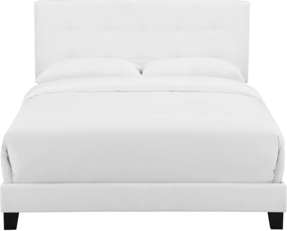 low queen bed frame with storage Modway Furniture Beds White