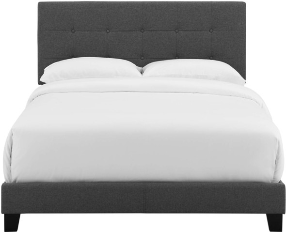 velvet bed frame queen Modway Furniture Beds Gray