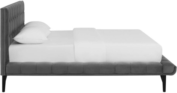 pedestal bed frame king Modway Furniture Beds Beds Gray