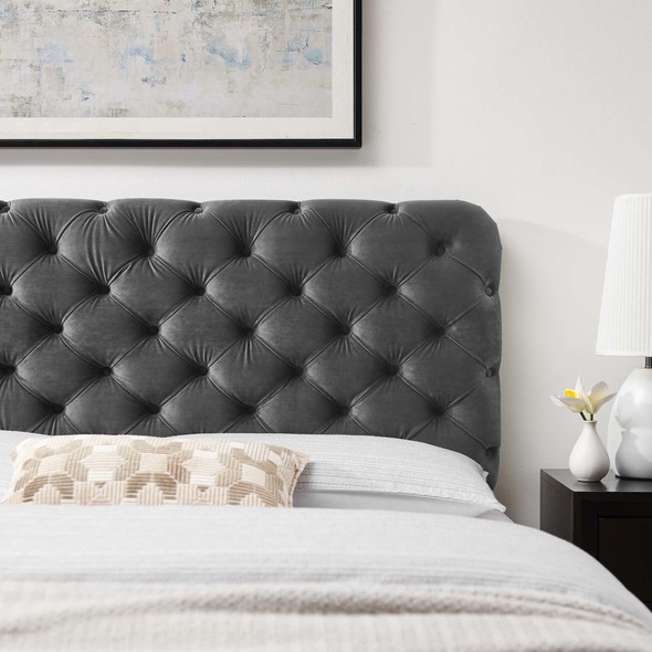queen size bed frame with upholstered headboard Modway Furniture Headboards Charcoal