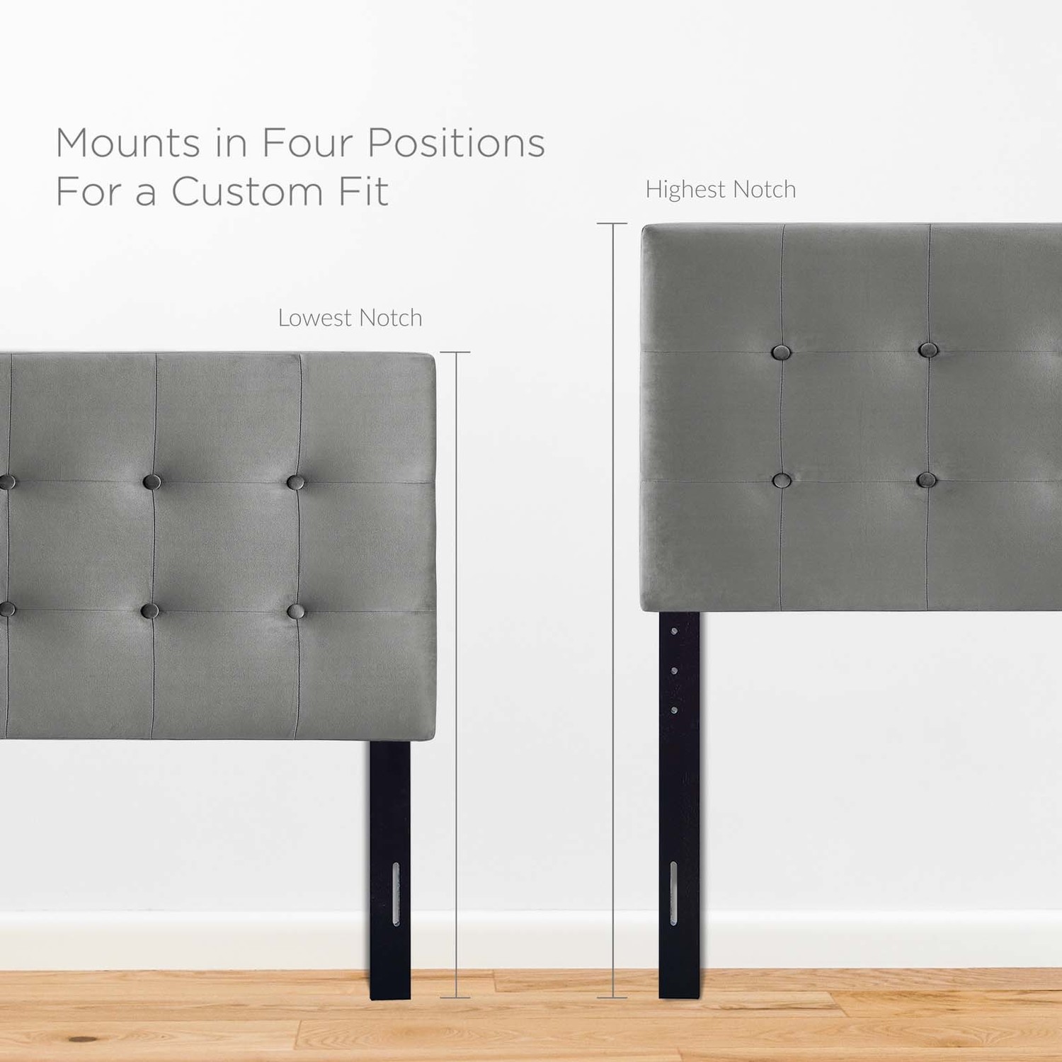 double head board Modway Furniture Headboards Gray