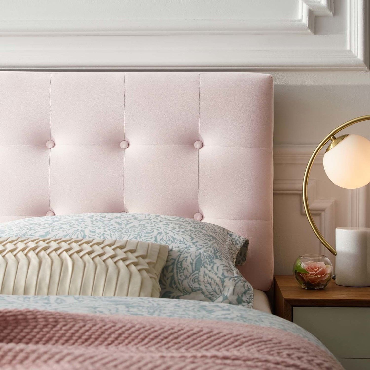 bed with storage and headboard Modway Furniture Headboards Pink
