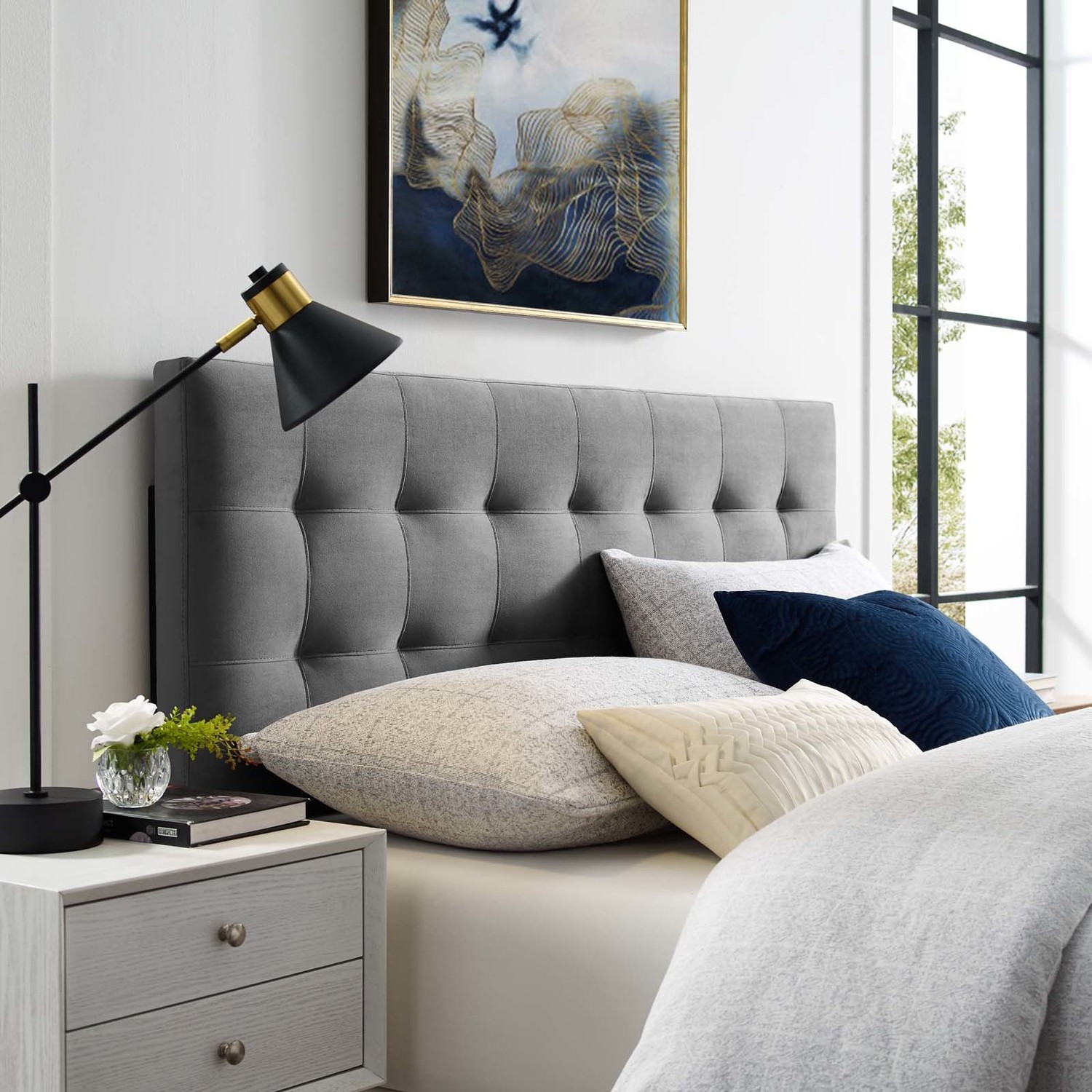 design bedframe Modway Furniture Headboards Gray