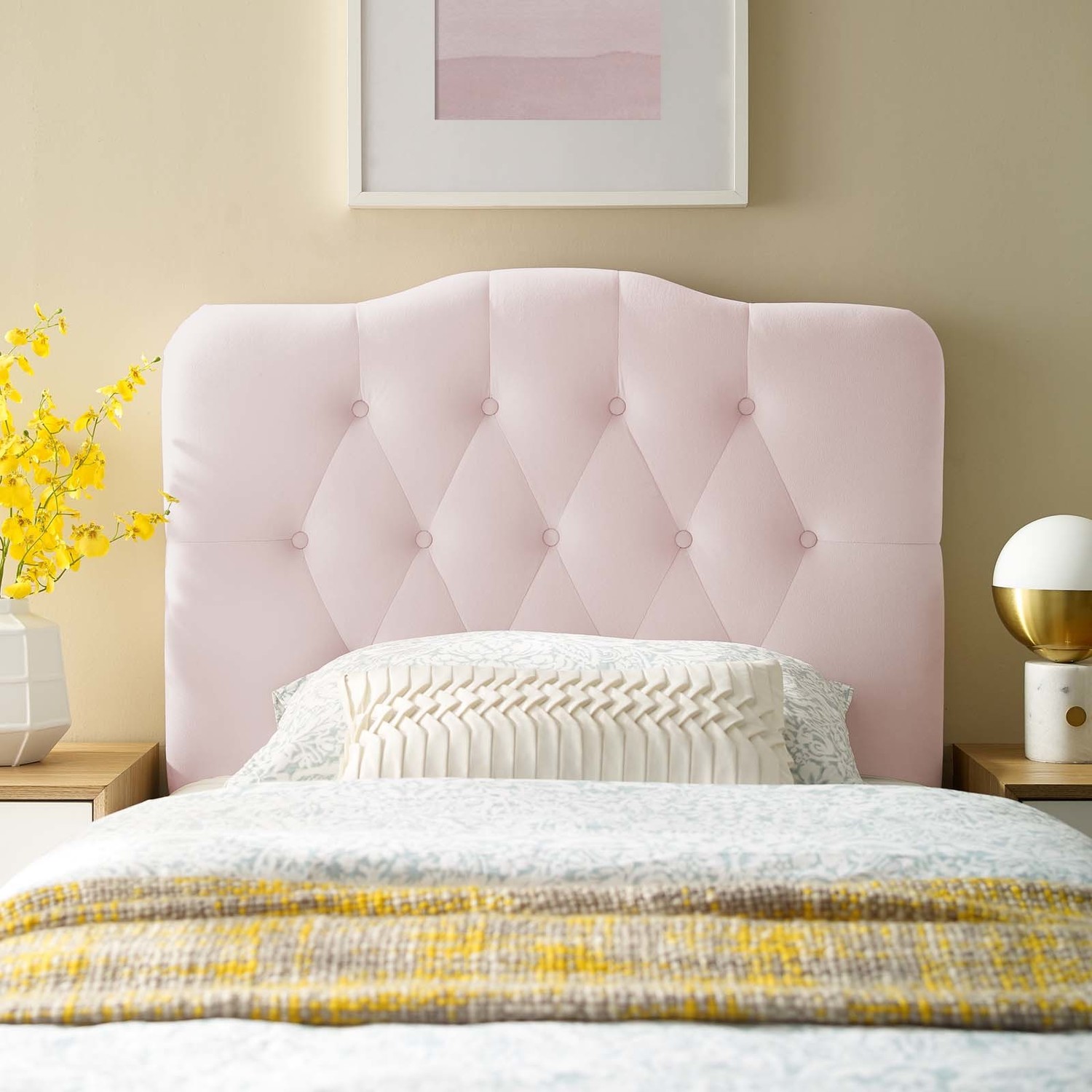tufted high headboard bed Modway Furniture Headboards Pink