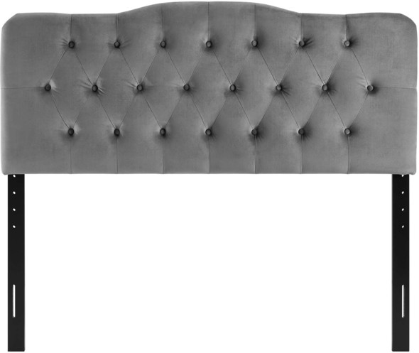 bed design with velvet headboard Modway Furniture Headboards Gray