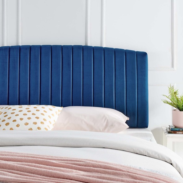 double bed with lights in headboard Modway Furniture Headboards Navy