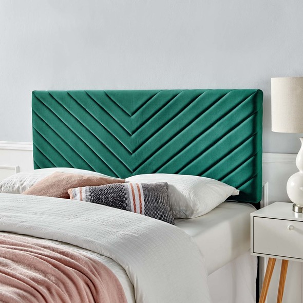 linen upholstered bed Modway Furniture Headboards Teal