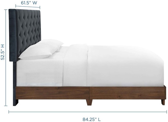 king size low platform bed Modway Furniture Beds Walnut Charcoal