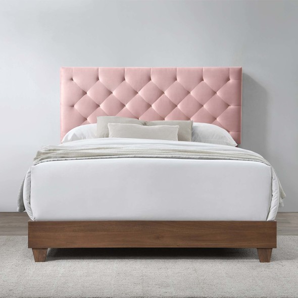 king size flat bed frame Modway Furniture Beds Walnut Dusty Rose