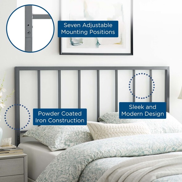 double bed headboard Modway Furniture Headboards Gray