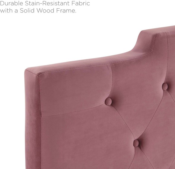 upholstered headboard footboard Modway Furniture Headboards Dusty Rose
