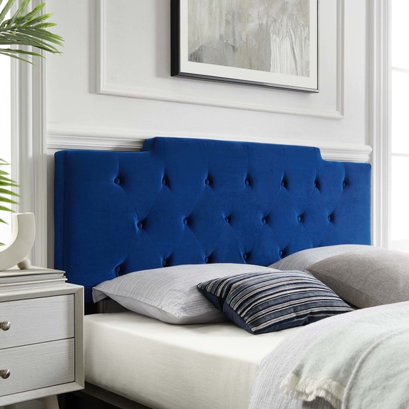 upholstered bed without headboard Modway Furniture Headboards Navy
