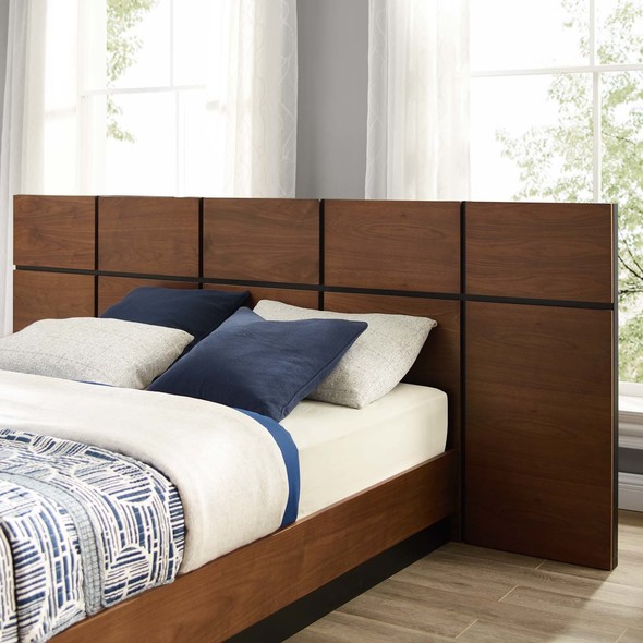 bed frame king with headboard Modway Furniture Beds Walnut