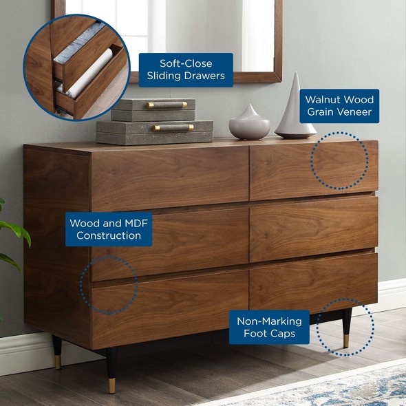 long dresser mirror Modway Furniture Case Goods Walnut