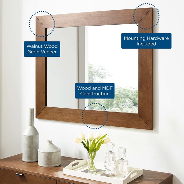 designer mirror bathroom Modway Furniture Case Goods Walnut