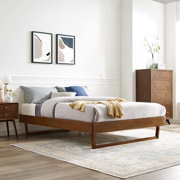 cheap bed base queen Modway Furniture Beds Walnut
