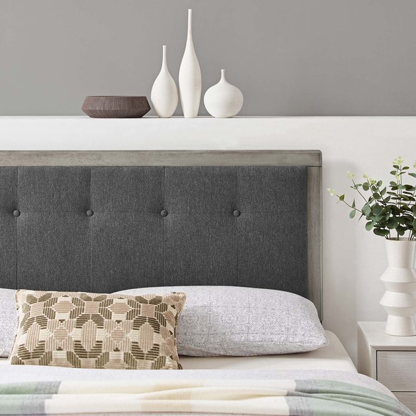 bed frame with headboard and footboard Modway Furniture Headboards Gray Charcoal