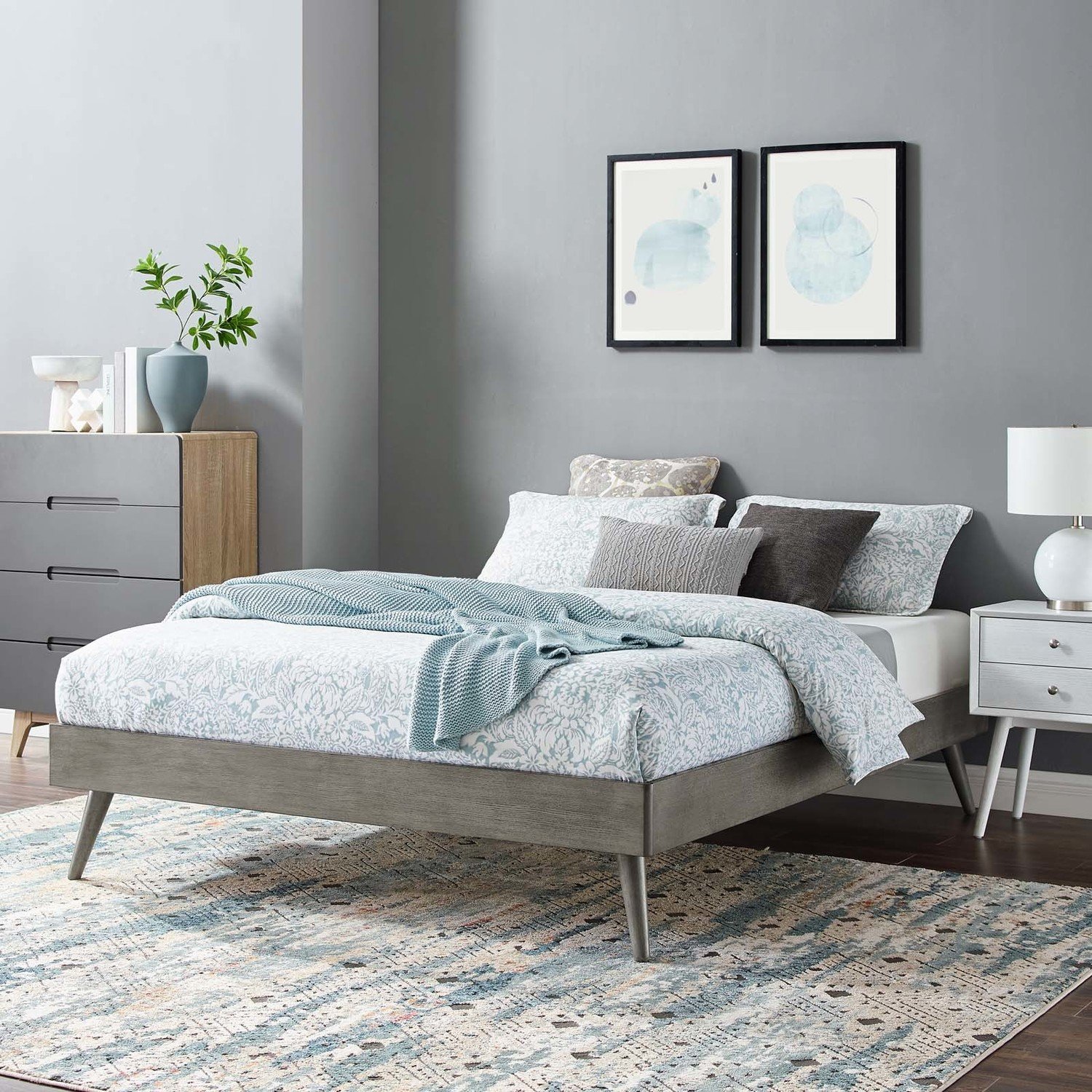 twin bed with bed under Modway Furniture Beds Gray
