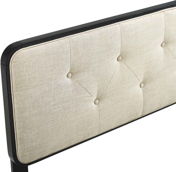 bed with headboard cushion Modway Furniture Headboards Black Beige