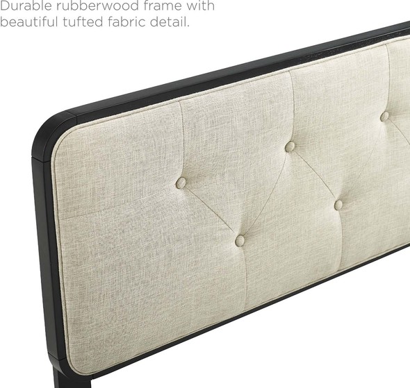 bed with headboard cushion Modway Furniture Headboards Black Beige