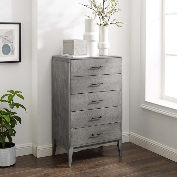 bedroom mirrored chest of drawers Modway Furniture Case Goods Gray