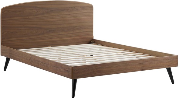 black platform bed frame queen Modway Furniture Beds Walnut