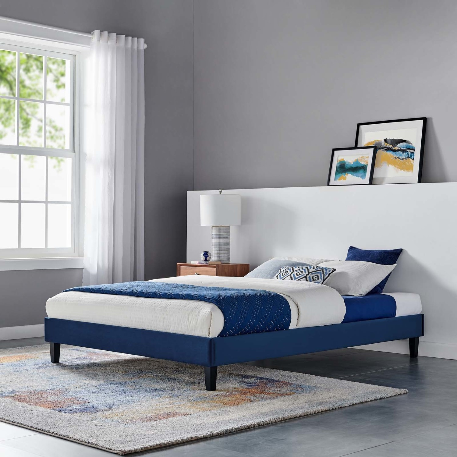 twin mattress for platform bed Modway Furniture Beds Navy