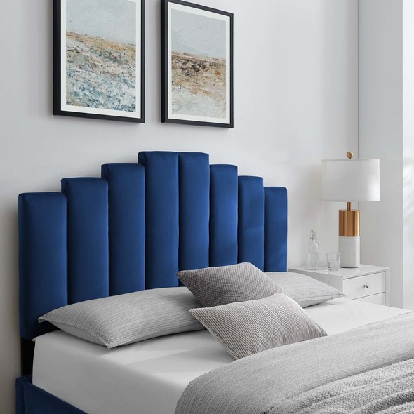 headboard with side tables attached Modway Furniture Headboards Navy
