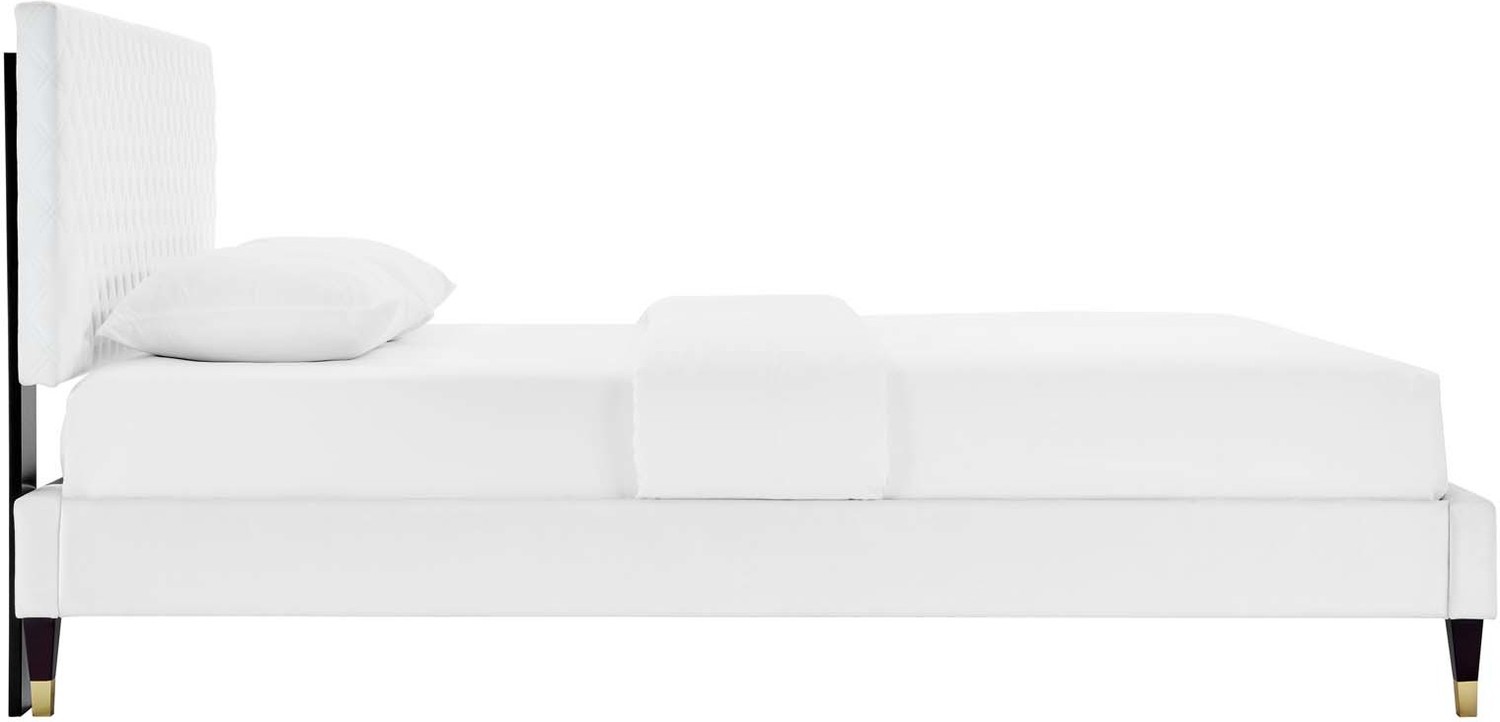 full size platform bed frame with storage Modway Furniture Beds White