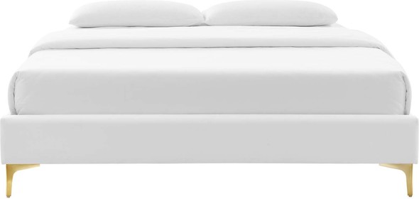 double platform bed Modway Furniture Beds White
