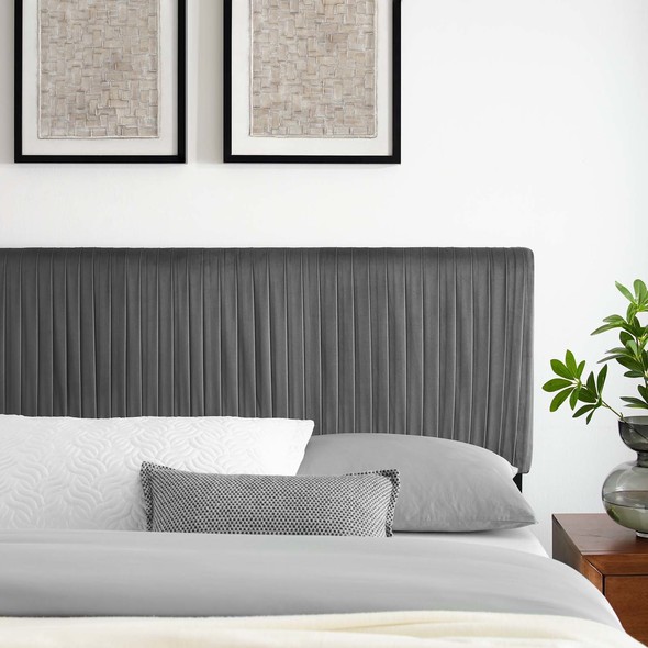 black upholstered king bed frame Modway Furniture Headboards Charcoal