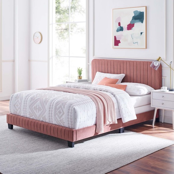 bed with bed frame Modway Furniture Beds Dusty Rose