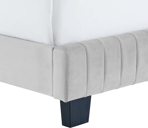 king bed frame that fits adjustable base Modway Furniture Beds Light Gray