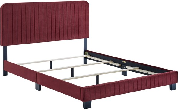 platform bed frame queen Modway Furniture Beds Maroon