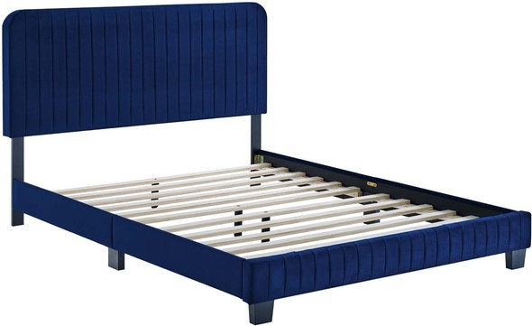 tufted king bed with storage Modway Furniture Beds Beds Navy