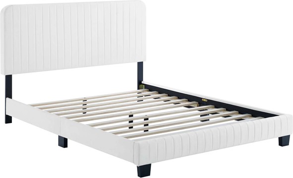full size bed frame with storage drawers Modway Furniture Beds White
