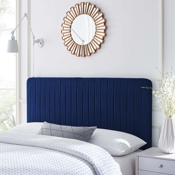 padded headboard bedroom set Modway Furniture Headboards Navy