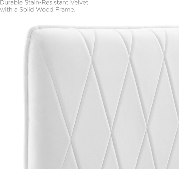 double fabric headboard Modway Furniture Headboards White