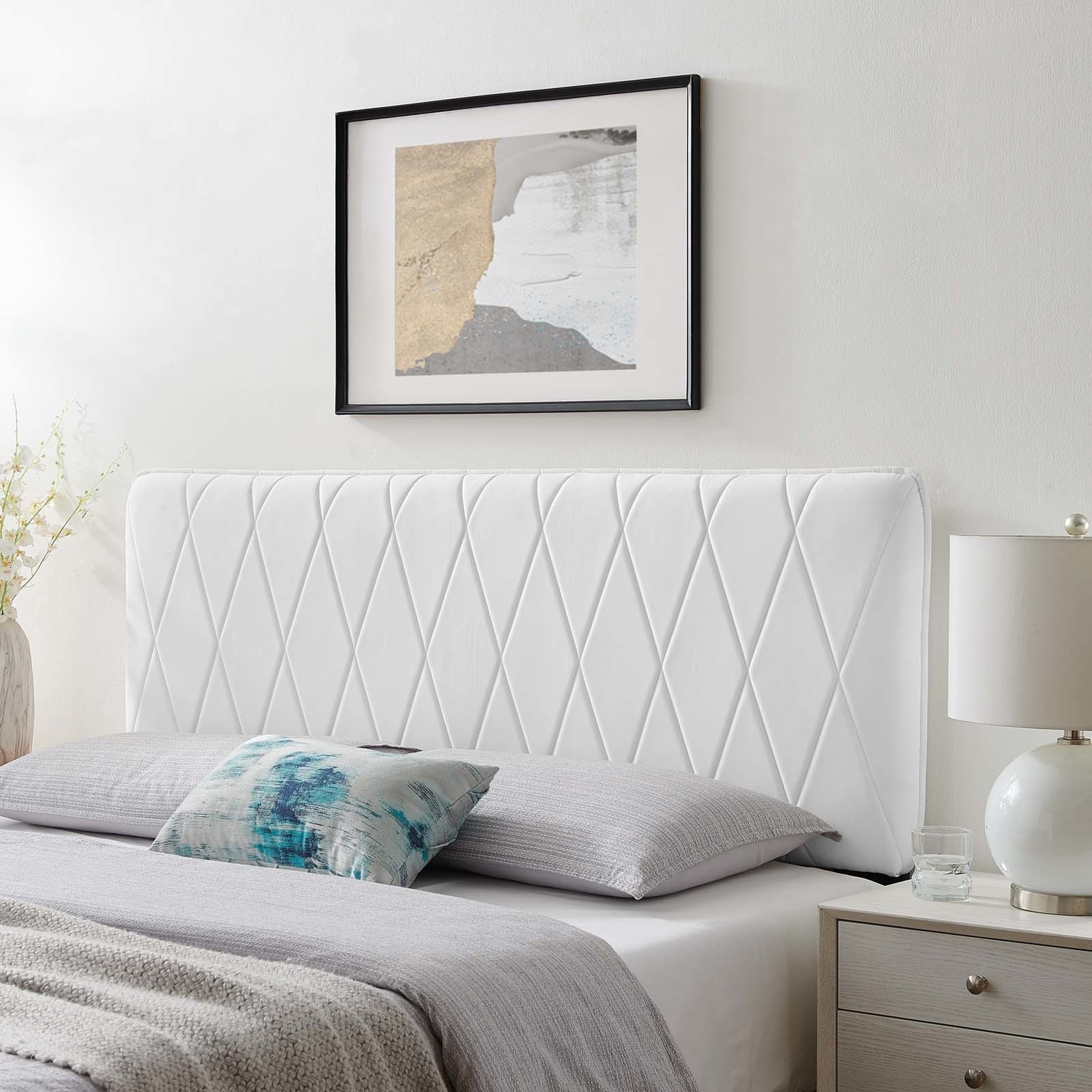 king single bed head Modway Furniture Headboards White
