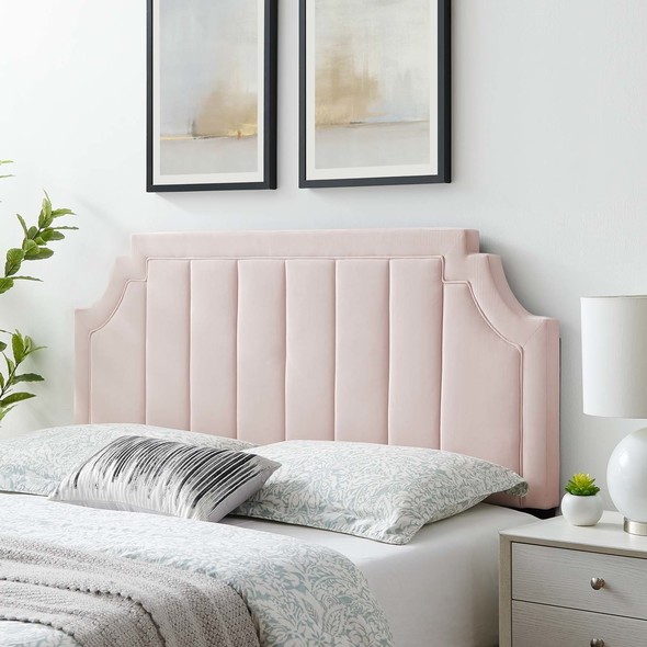 upholstered bed frame with 4 drawers storage and headboard Modway Furniture Headboards Pink