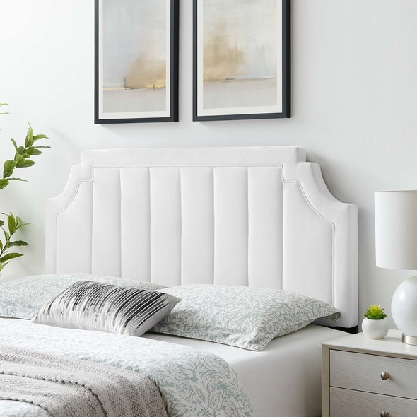 king size upholstered headboard and footboard Modway Furniture Headboards White