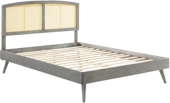 queen size bed frame with box spring Modway Furniture Beds Gray
