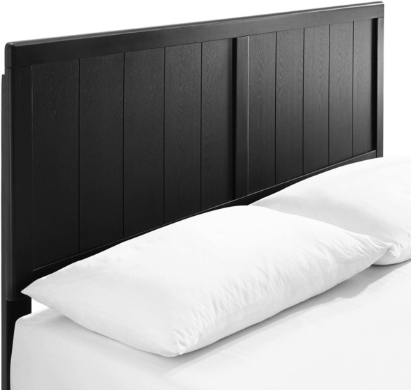 king size bed with storage and headboard Modway Furniture Beds Black