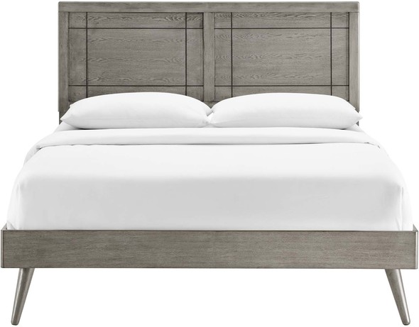 metal king bedframe Modway Furniture Beds Gray