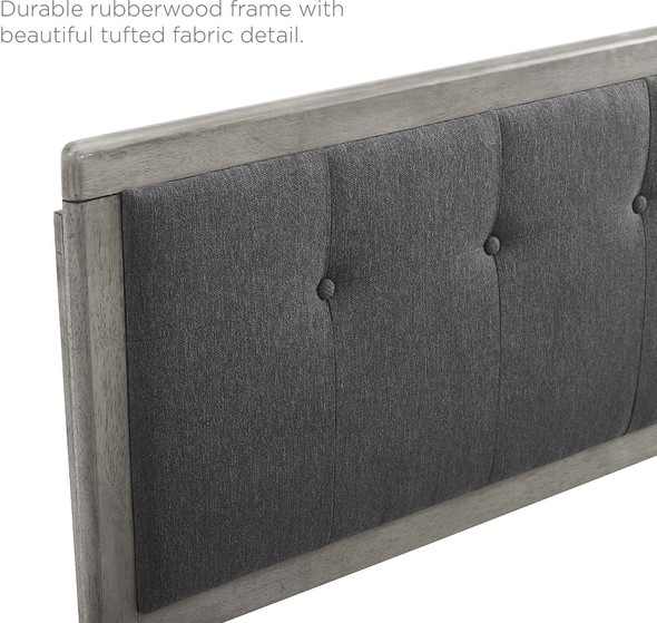king size bed with storage with headboard Modway Furniture Beds Gray Charcoal
