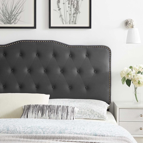 king size bed with upholstered headboard and storage Modway Furniture Headboards Charcoal